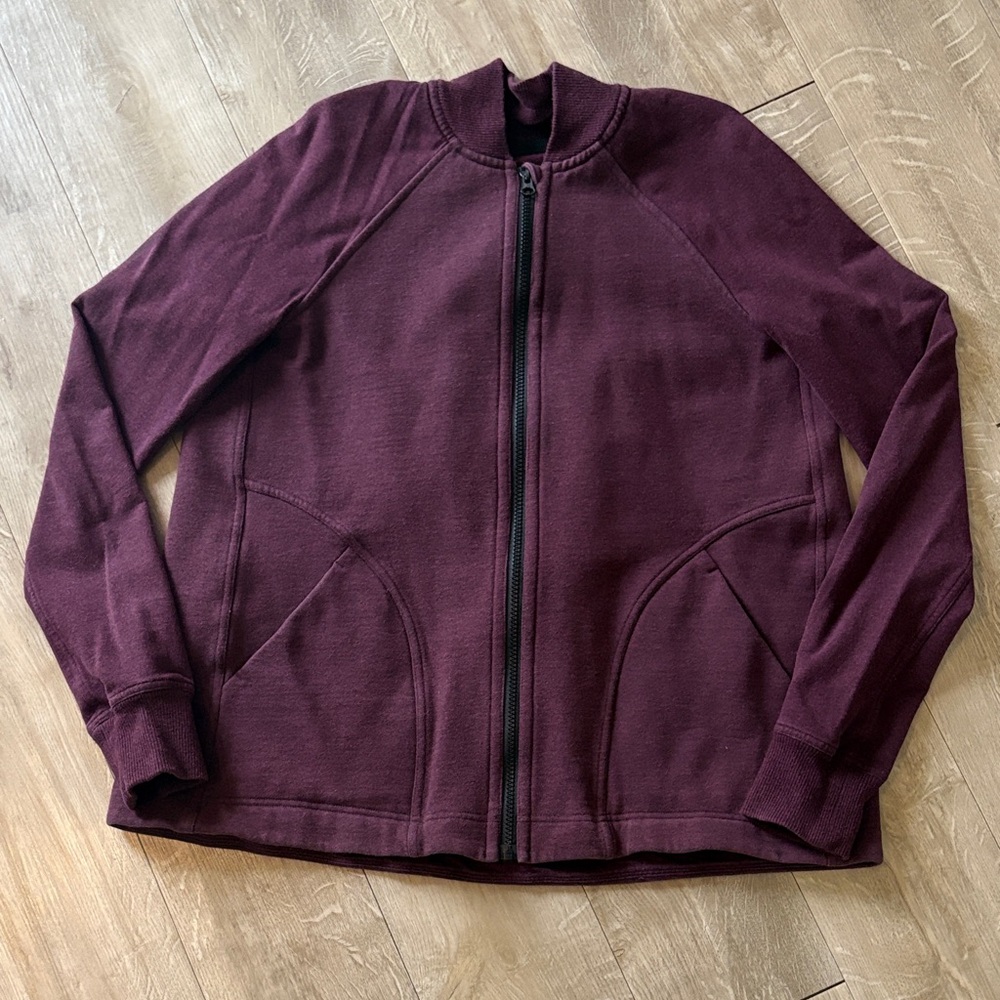 Lululemon Pleat To Street Bomber Heathered Bordeaux Drama Size 4